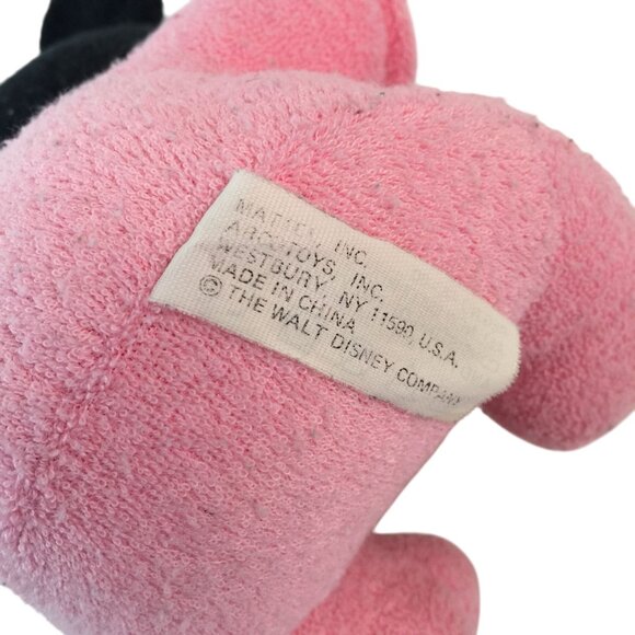 Vtg Mattel Disney Baby Mickey Minnie Mouse Plush w/Bibs Rattle Terry Cloth - Picture 14 of 15